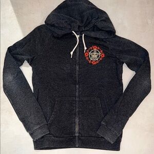 Obey S Dark Gray Hoodie Embroidered Propaganda Sweatshirt Hoody